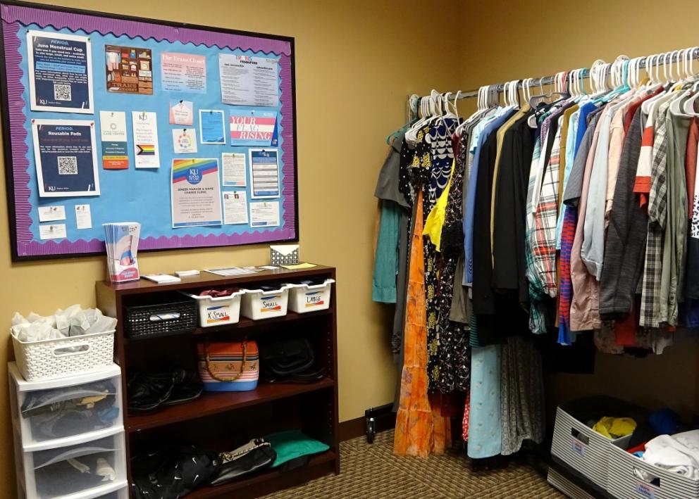 Trans closet with resource board